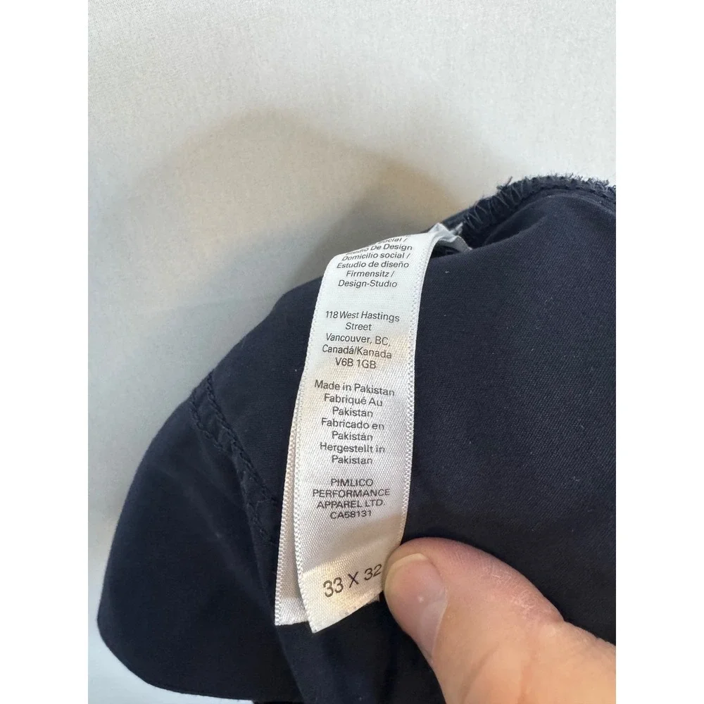 DU/ER Live Lite Slim Fit Chino Pants Navy Blue Performance Trousers 33x32‎